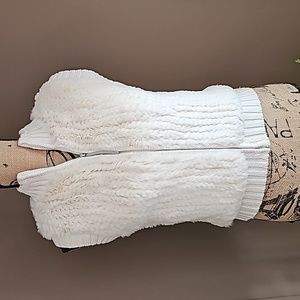 CABO Rabbit Fur Wool Blend Cream Sweater Vest XS